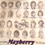 Andy Griffith show. Autographed photo of Mayberry "the friendly town one sheet, all cast members